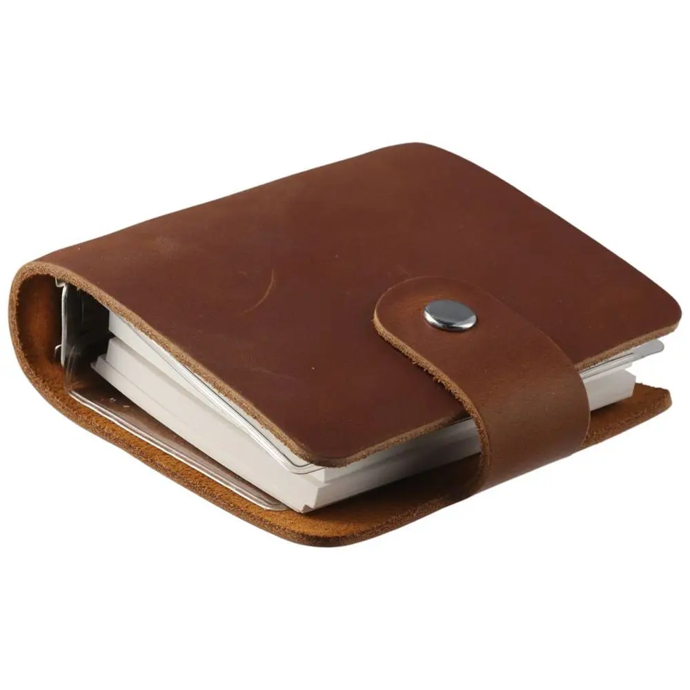 A9 Pocket Size Binder Planner Notebook with Leather Cover 3-Ring with Snap Butt