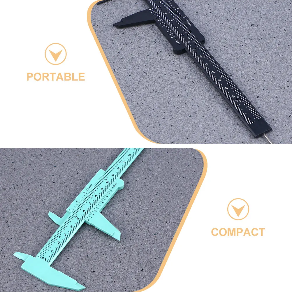 

2pcs 150Mm Plastic Measuring Tool Portable Slide Caliper Precision Gauge For Diy Projects Mini Caliper 0-150Mm