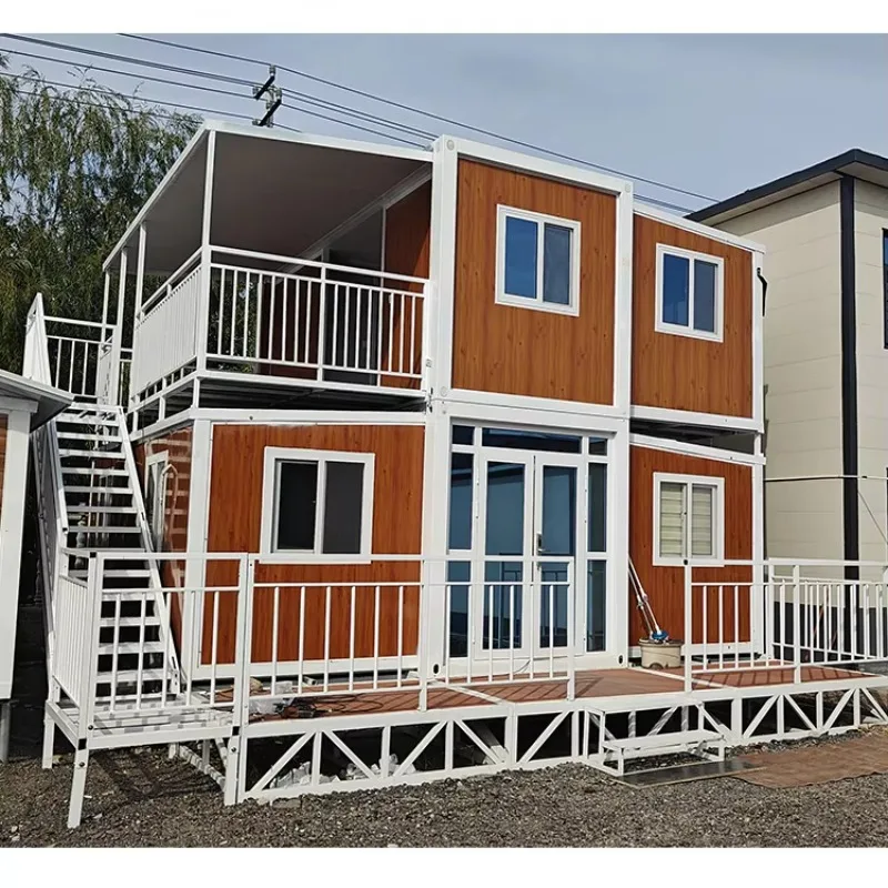 2 Story Expandable Prefabricated Container House 40 Ft 20 Ft Steel Prefab Villa Hotel Shop Use Luxury House Prefab Modular Homes