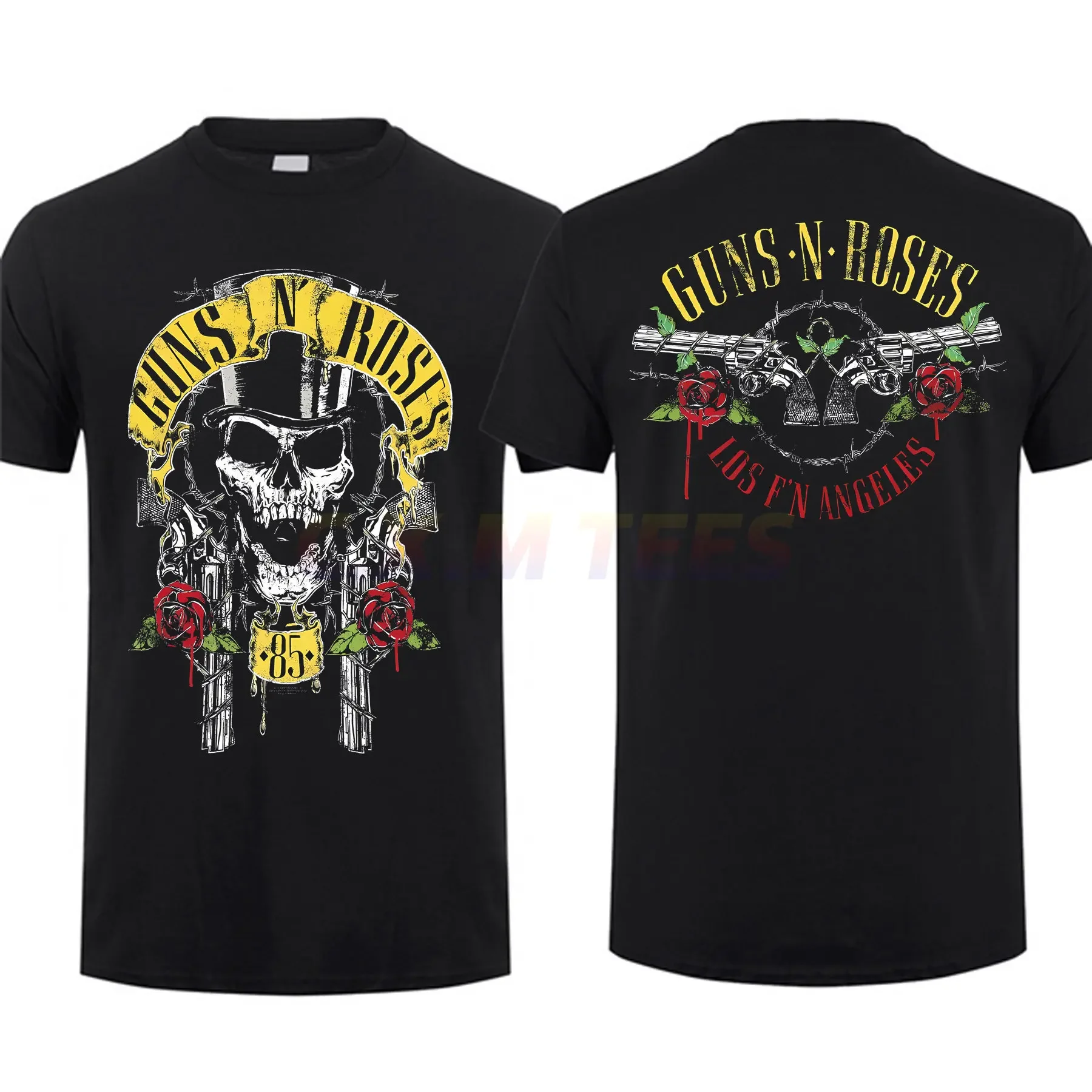 Hot Sale Summer 100% Cotton Logo and Bullet Europe Tour 2017 T-Shirt Black By Guns N' Roses Men Hip Hop Streetwear T-shirt