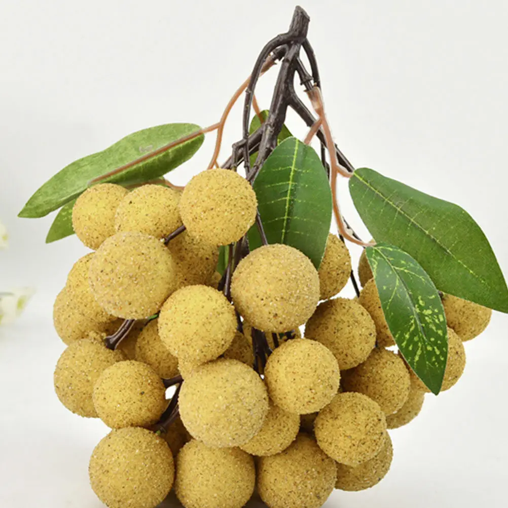Decoración de Longan Artificial de Alta Simulación y Detalle, Adorno de Fruta para Herramienta de Aprendizaje, Accesorios para Sesiones de Fotografía, Decoración para Exhibición en Supermercados