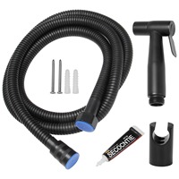 Black Handheld Toilet Sprayer Stainless Steel Bathroom Bidet Sprayer Set with Hose for Shower Sprayer Wall or