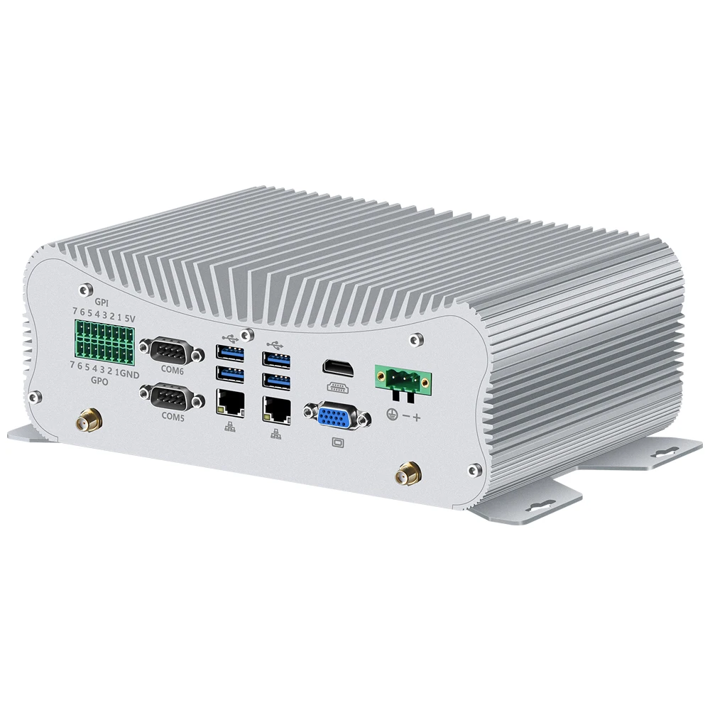 Lüfterloser Mini-PC der 13. Generation Core i7-1355U i5-1235U 2,5G LAN DDR5 Industrieller robuster Computer 2xIntel i225 HDMI VGA GPIO Windows11