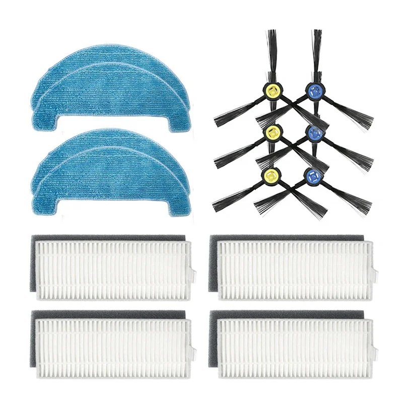 Robô limpador hepa filtro escova lateral pano mop para zaco ilife a10 a0s l100 x900 robô aspirador de pó peças escova filtro mop pano