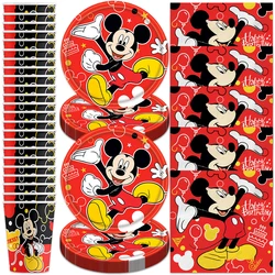 Mickey tema niños favorece tazas platos feliz cumpleaños fiesta servilletas decoración eventos suministros 60 unids/lote