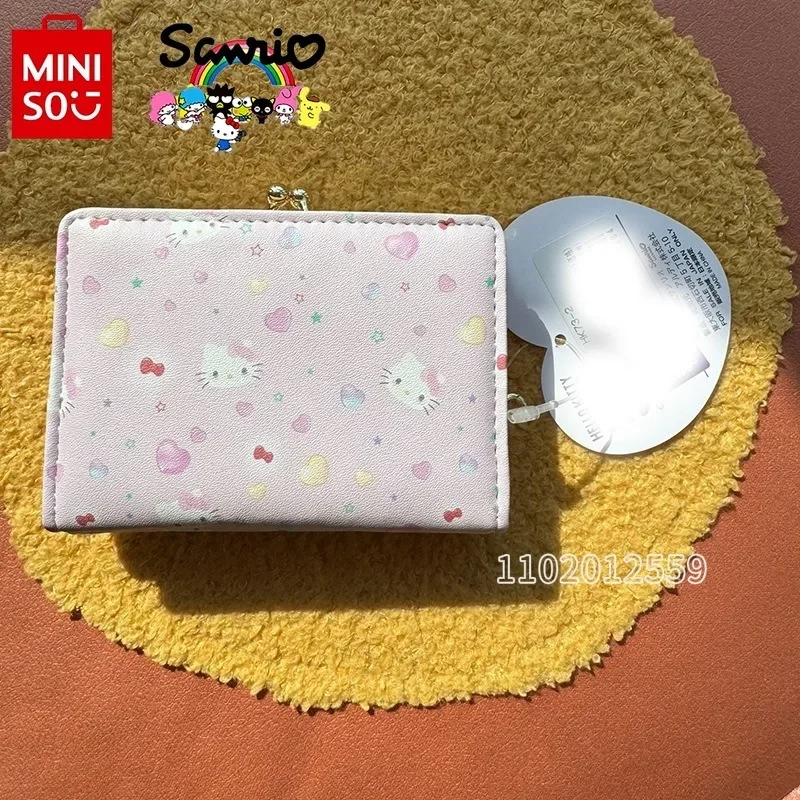 MINISO Hello Kitty New Women\'s Wallet Luxury Brand Original Women\'s Coin Purse Cartoon Cute Folding Fashion Mini Girl Coin Purse