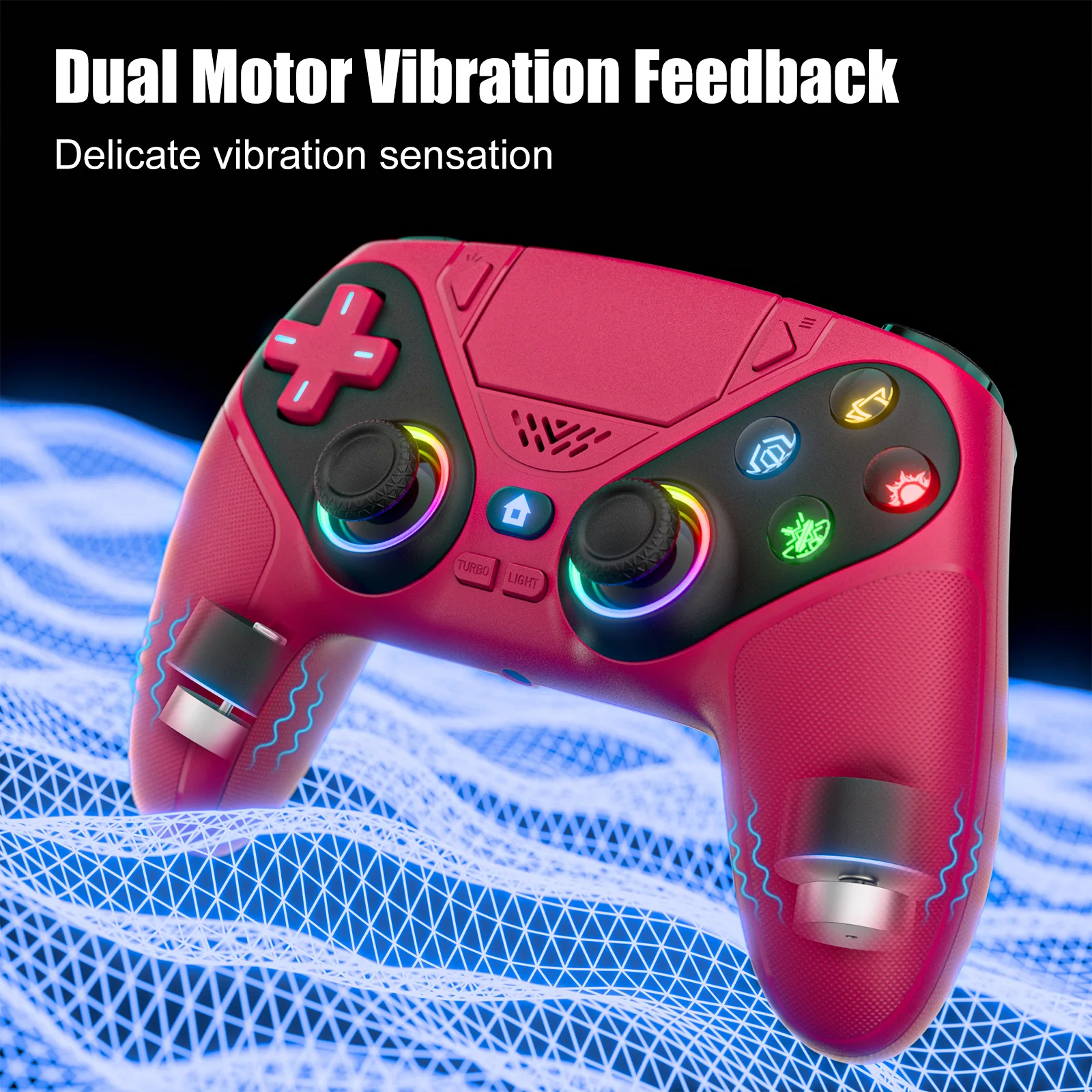 Controller for PS5 PC Game Gamepad Hall Effect Triggers Joystick RGB Turbo Vibration Touch Handle Programmable Button Gamepads