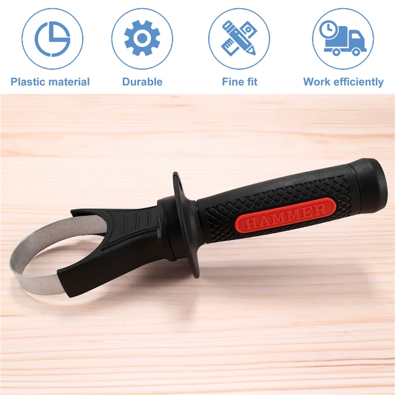 

A06K Hammer Drill Handle Plastic Side Front Auxiliary Handle for 26 Tools Drill Replacement Plastic Side Handle