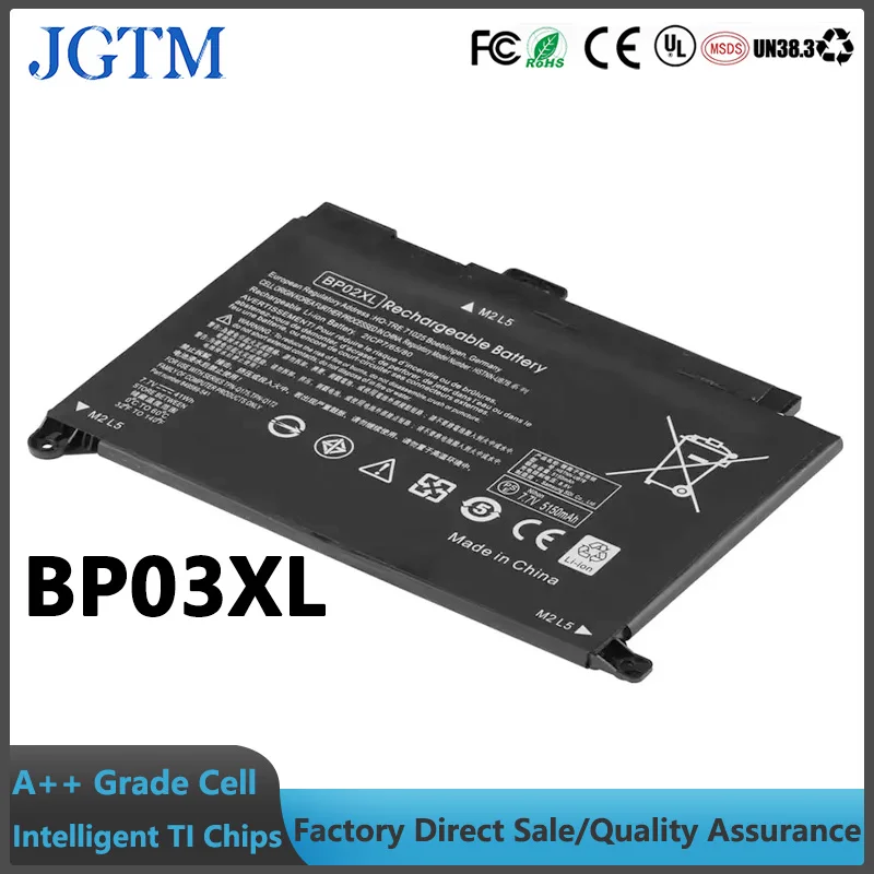 JGTM BP02XL 7.7V 42Wh Laptop Battery For HP 849569-421 849569-541 849569-542 849909-850 TPN-Q172 TPN-Q175 Notebook