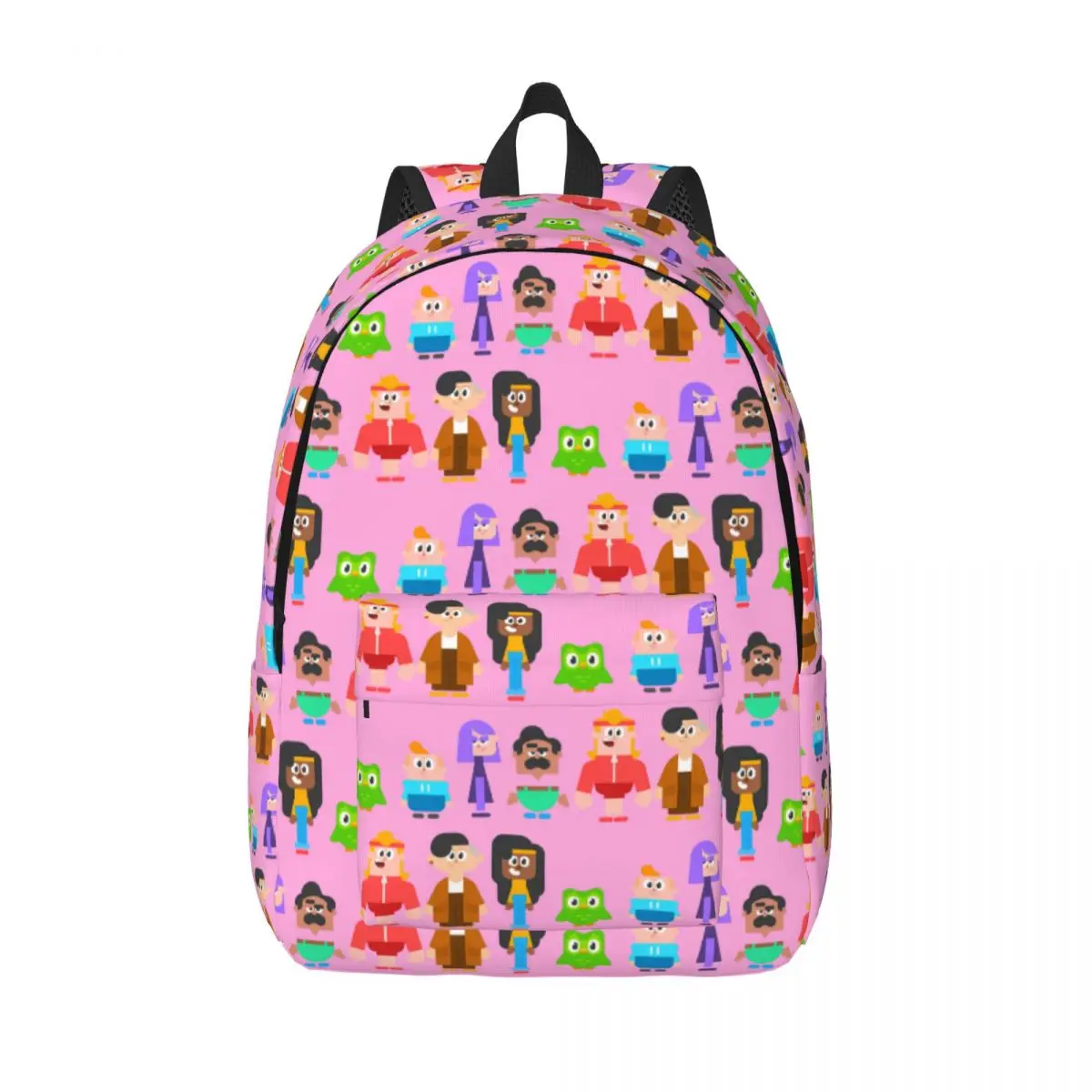 

Custom Cute Cartoon D-Duolingos Bird Travel Canvas Backpack Men Women Laptop Bookbag Mascot Owl College Student Daypack Bags