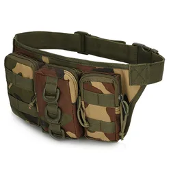 Waist Bag Camouflage Hunting Pack Multi-function Nylon Outdoor Sports Storage Pockets Convenient Molle Triple Bags 2024