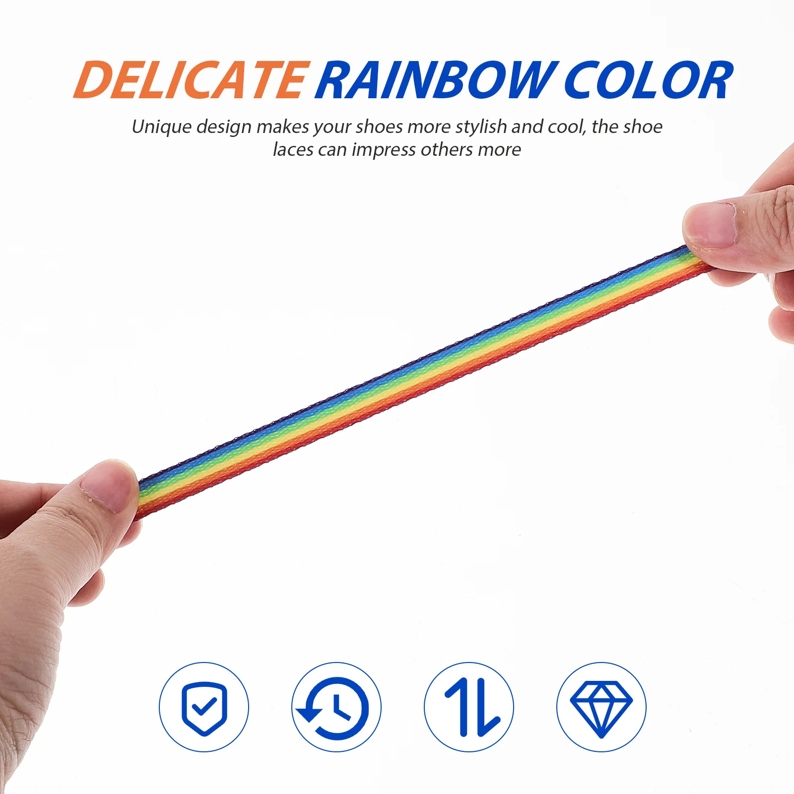

4Pairs Rainbow Shoelaces Flat Sneaker Laces Durable Sports Shoelaces Suitable for Sneakers Casual Shoes Colorful Straps