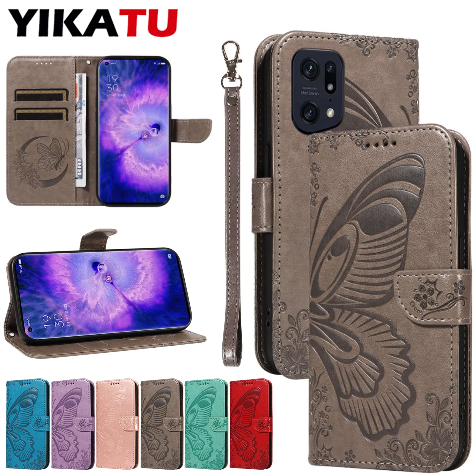 

RFID Blocking Layer Protect Flip Magnetic Wallet Leather Case For OPPO Find X8 5G X5 Lite X3 F25 F23 F19 Pro Plus K17 K12X K1 4G