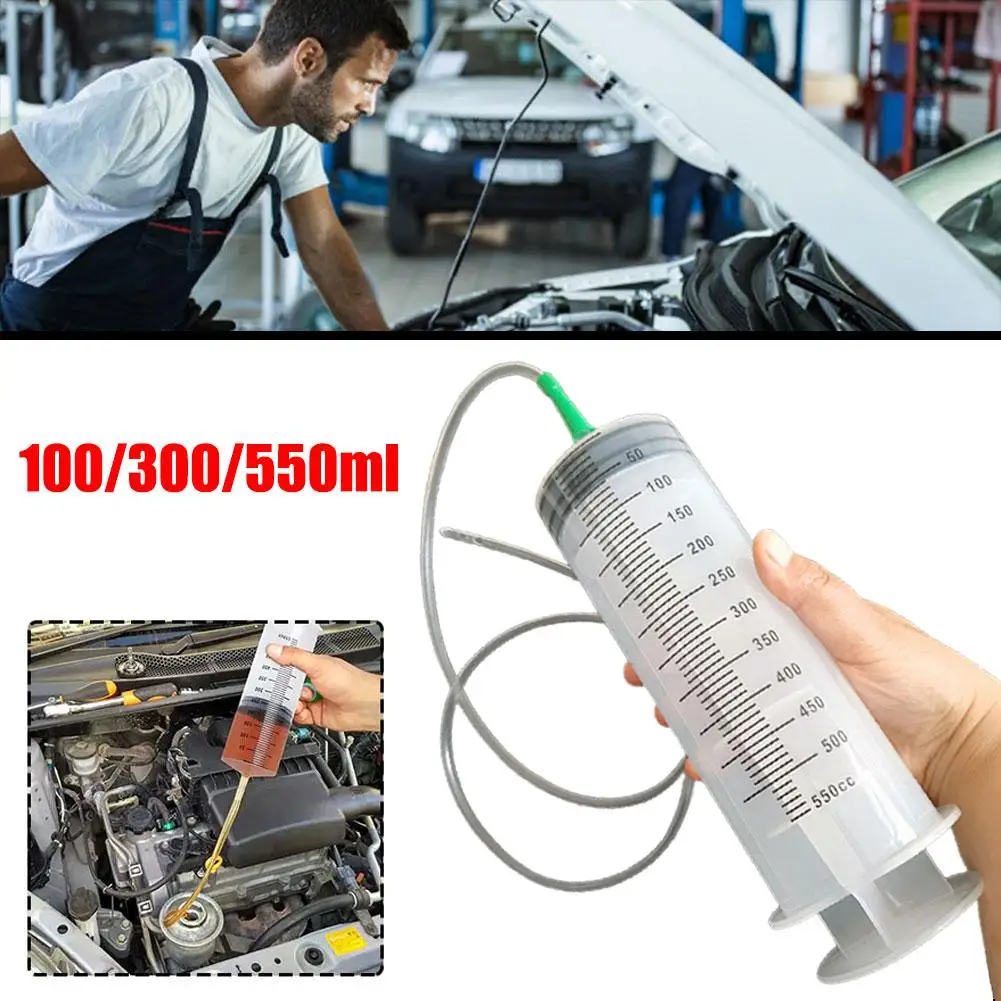 100ml 300ml 550ml Kunststoff-Ölsaugpumpe Vakuumextraktor für Tierfütterung Motoröl Flüssigkeitsfüller Injektionswerkzeug mit 1M Schlauch