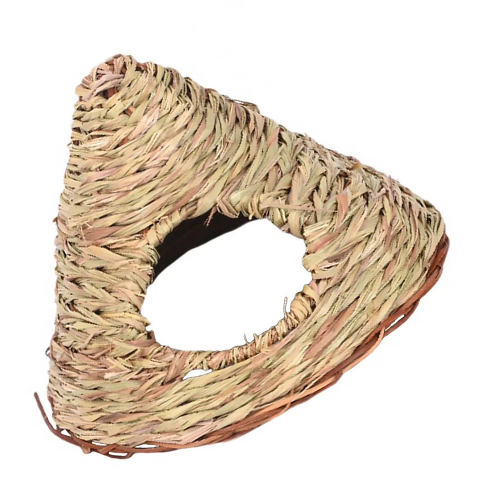 

1Pcs Natural Straw Bird Nest Simple Design Roosting Hut for Small Birds Easy Entry Hole Garden Decoration Pet Supplies Birdcage