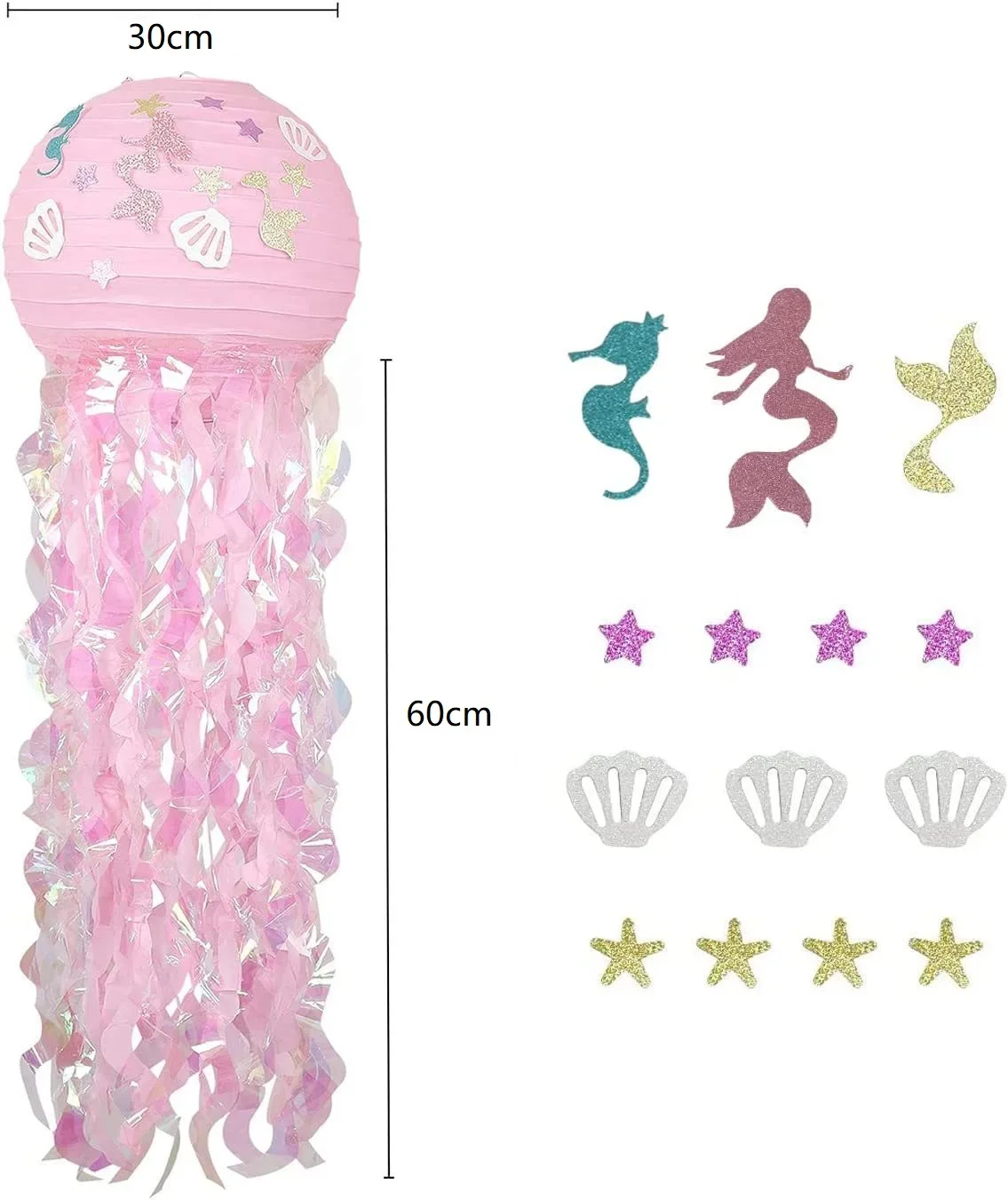 Mermaid Party Decorations Litte Mermaid Jellyfish Paper Lantern Under the Sea Party Decor Girl Babyshower Birthday Party Decor