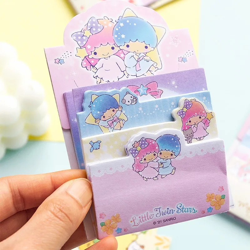 Sanrio Post It Notes Kuromi Anime Hello Kitty Cinnamoroll Mymelody Figure Student Stationery N Times Posted Message Cartoon Book