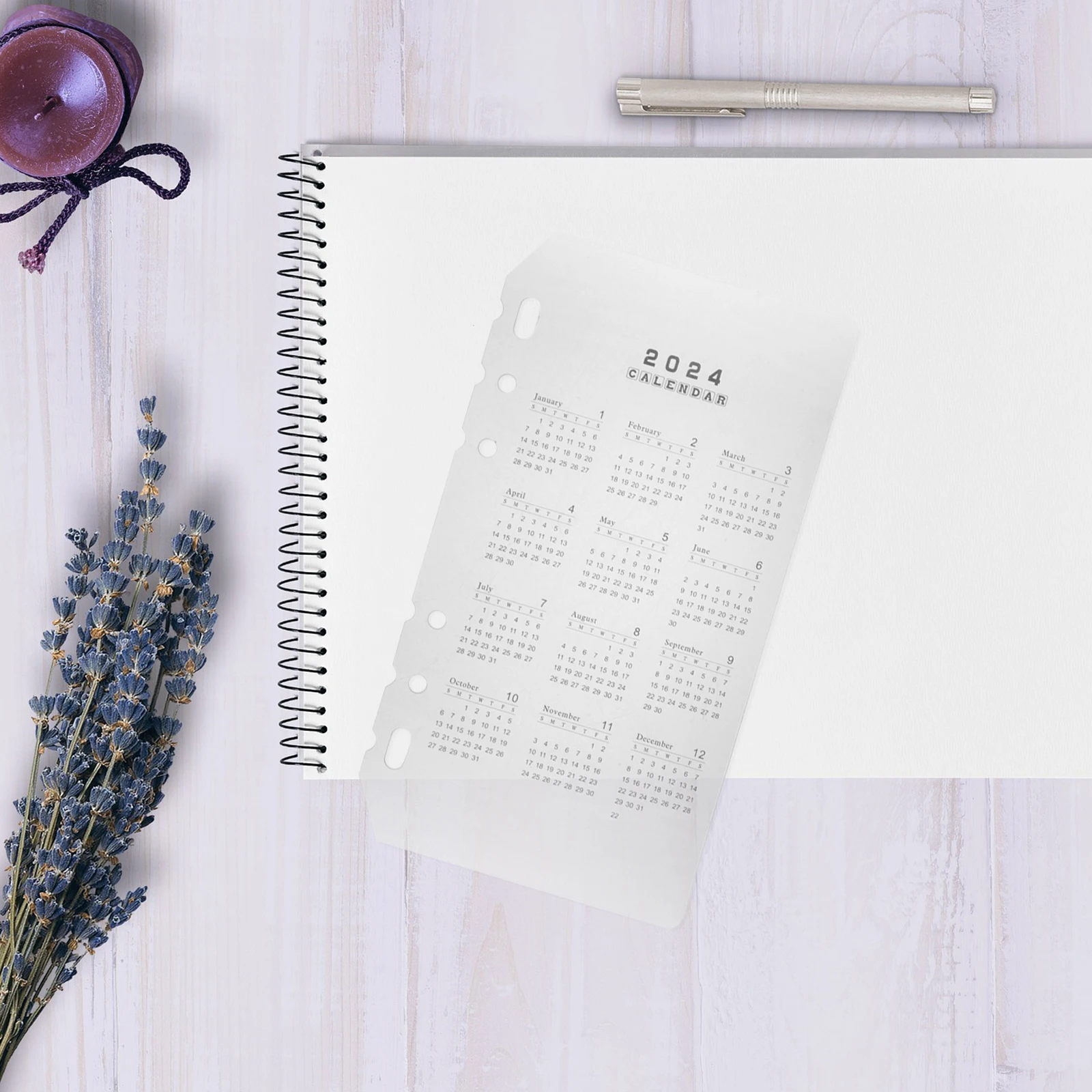 

2 Pcs Calendar Divider A6 PP Transparent Notebook Separator Portable Daily Planner Organizing Portable Binder Dividers Tool