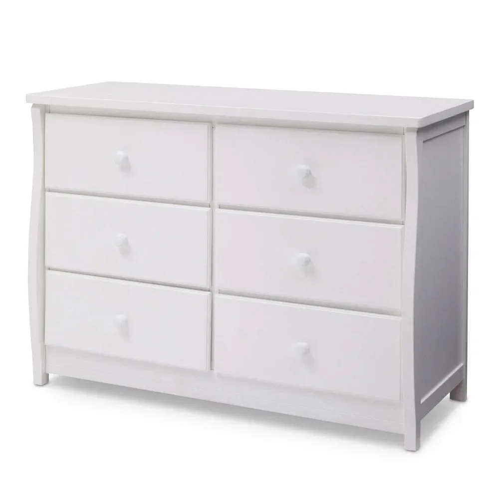 

6 Drawer Dresser Bianca White Freight Free Filing Cabinets for Living Room Women's Furniture Makeup Dressing Table Mobile Shelf