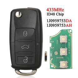 Jingyuqin 1J0 959 753 DA/ AH llave remota de coche id48 para VW Beetle Bora Golf Passat Polo Skoda Fabia Octavia Seat Leon Toledo