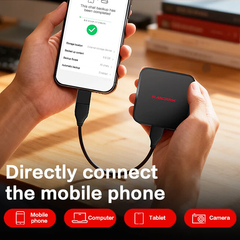 SanDisk ELE PSSD Type-C Solid State Drive for iPhone 17 Tablet PC 1TB 2TB External SSD Up to 400Mb/s Read Original Hard Drive