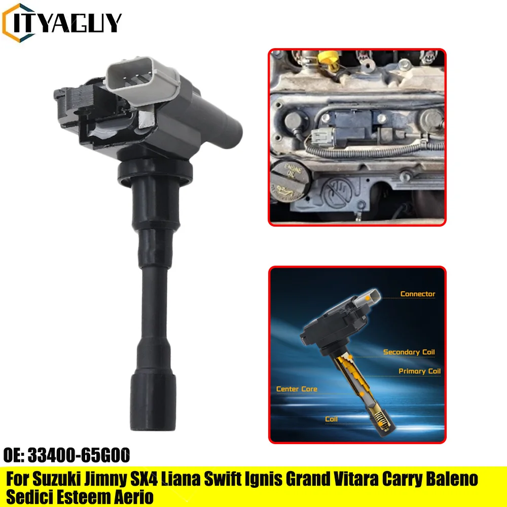 

1 PCS Ignition Coil for Suzuki Jimny SX4 Liana Swift Ignis Grand Vitara Carry Baleno Sedici Esteem Aerio 33400-65G00 33410-65G00