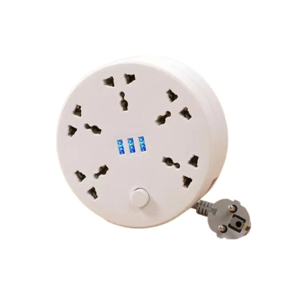 

Circular Power Extension Board Universal Flexibility Socket Adapter with Long Cable 2M Retractable Power Cord