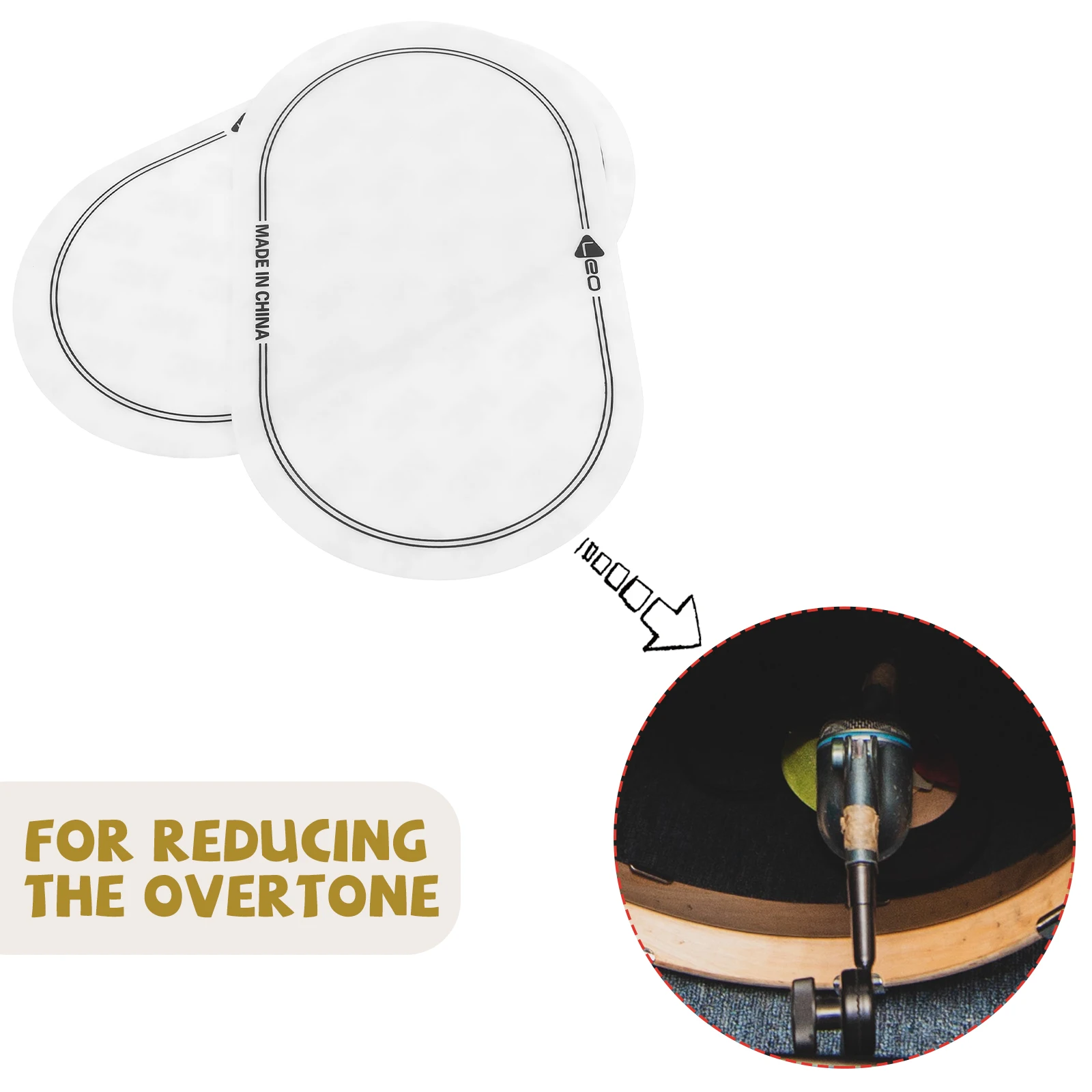 

2 Pcs Stickers Bass Drum Head Patch Kick Adhesive Percussion Pads Caps Electronic Washable Pedal Ground