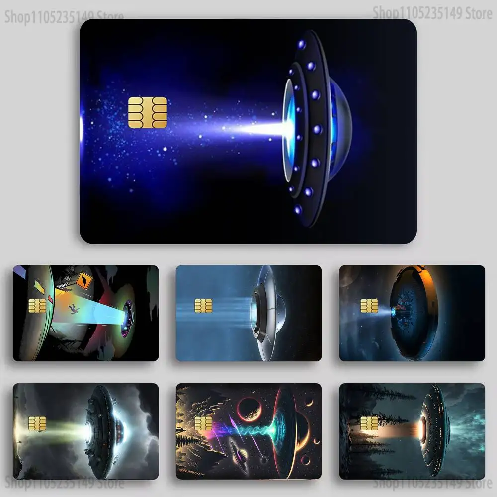 

Alien Martian UFO Card Sticker Diy Decorate Exquisite Bank Card Decals Patch Documents Birthday Gift