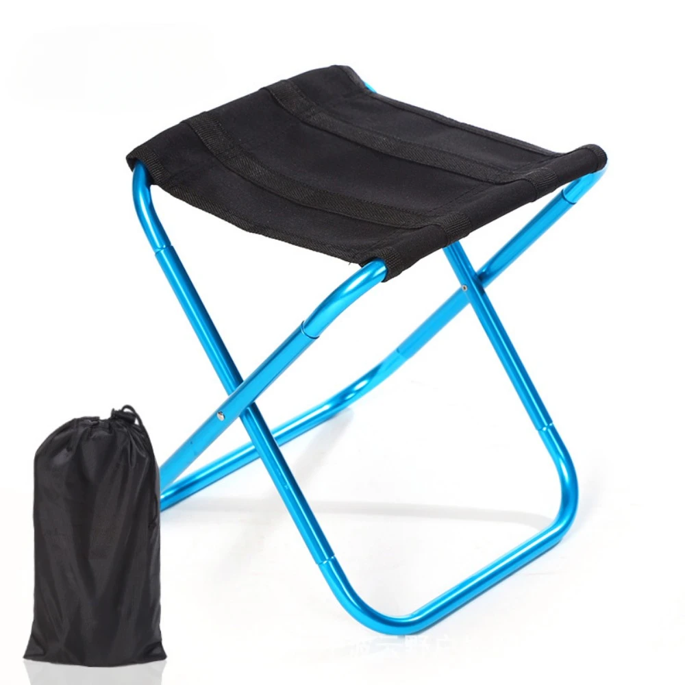 Outdoor Camping Chair Golden Aluminum Alloy Folding Chair with Bag Stool Seat Fishing Camping