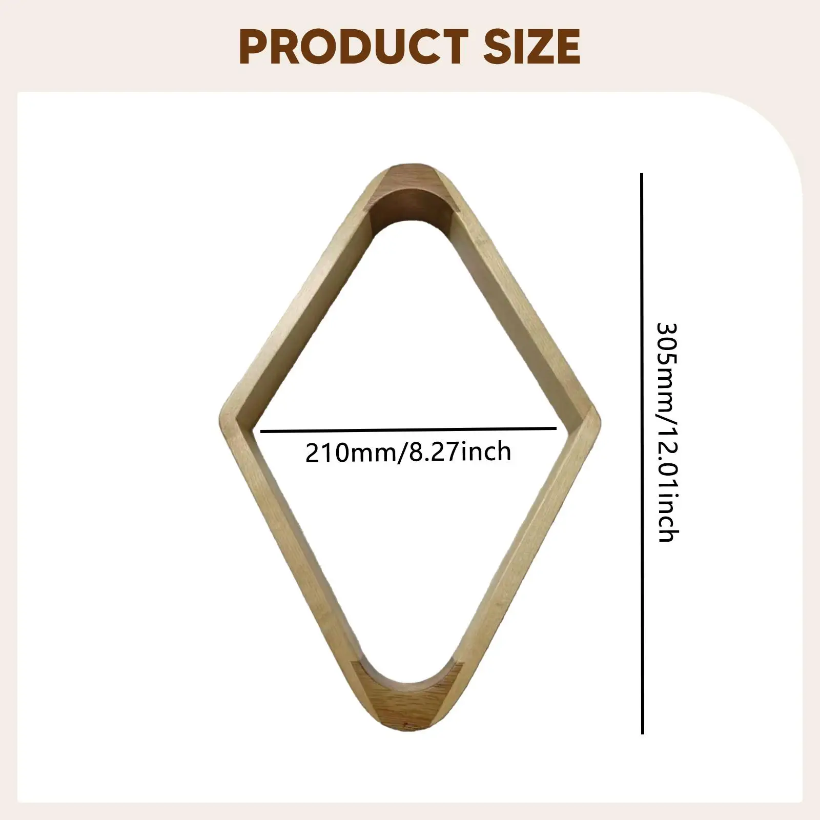 Rak Bola Biliard 9 Bola Berbentuk Berlian untuk Olahraga Santai, Perlengkapan Biliard Kayu