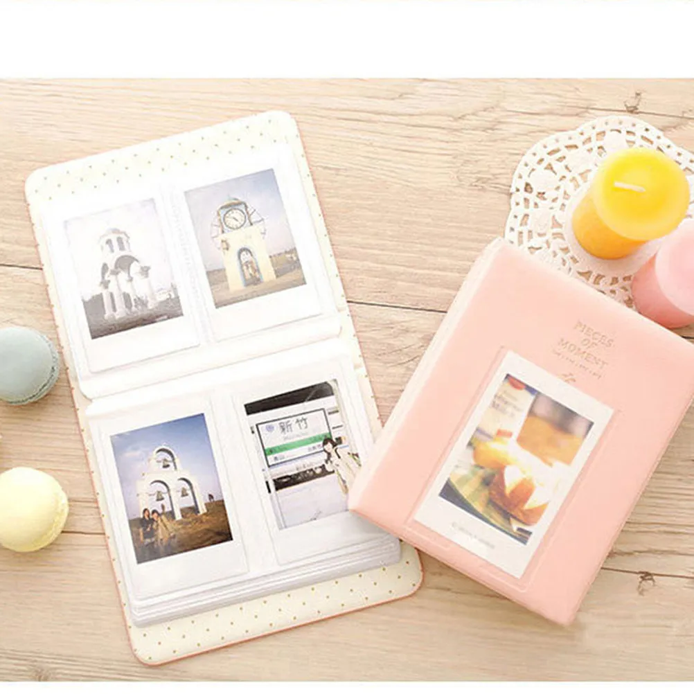 64 Pockets 3 Inch Photo Album for Mini Snap Sofort Instant Photos Stylish Memory Keeper Premium Waterproof PVC PU