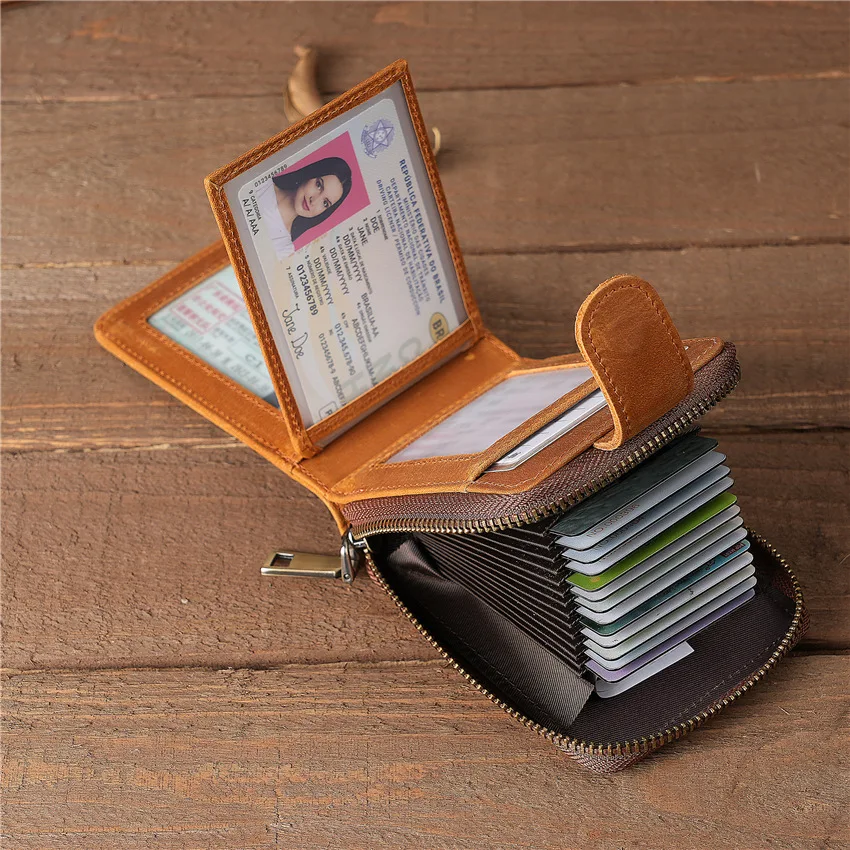 

Classic Men's Leather Driving License Coin Wallet Accordian Card Holder