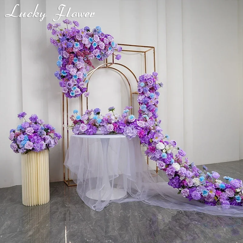 

Artificial Flower Floral Bakcdrop Arrangement Wedding Decoration Table Long Runner Flower Row Centerpiece Road Lead Flower Ball