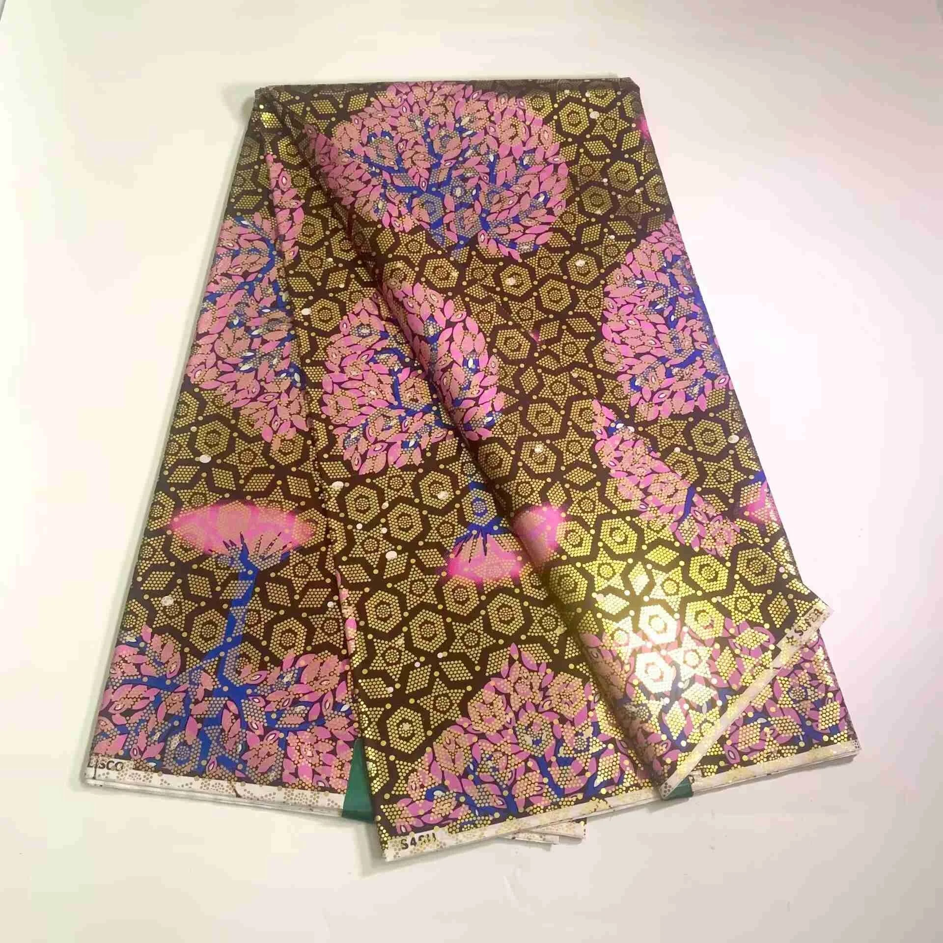 Lastest African Golden Wax Fabrics 100% Cotton Prints Nigerian Rapper Batik Ankara Veritable wax Loincloth Material 6yards