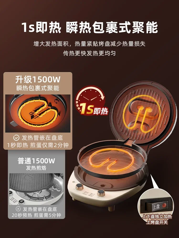 Detachable  Washable Electric Cake Bell, Household Double sided Heating Deepening Enlarged Pancake Pot Electric Cake