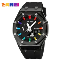 SKMEI 2100 Waterproof Men Watch Countdown Stopwatch Led Light Electronic Movement Wristwatch 5Alarm Clock 2 Time Digital Watches