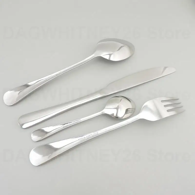 silver Dinnerware Set Luxury Cutlery Steel Set Quality Tableware spoon Knives Forks Dining Dinner Western Food Restaurant U26