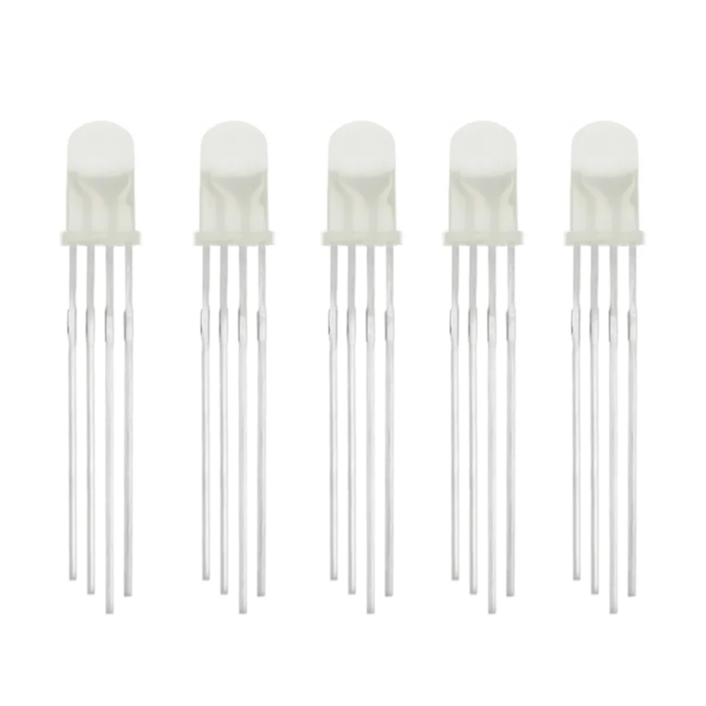 10pcs 5mm RGB LED Common Cathode / Common Anode Tri-Color Emitting Diodes f5 RGB Diffused / Transparent Highlight for arduino