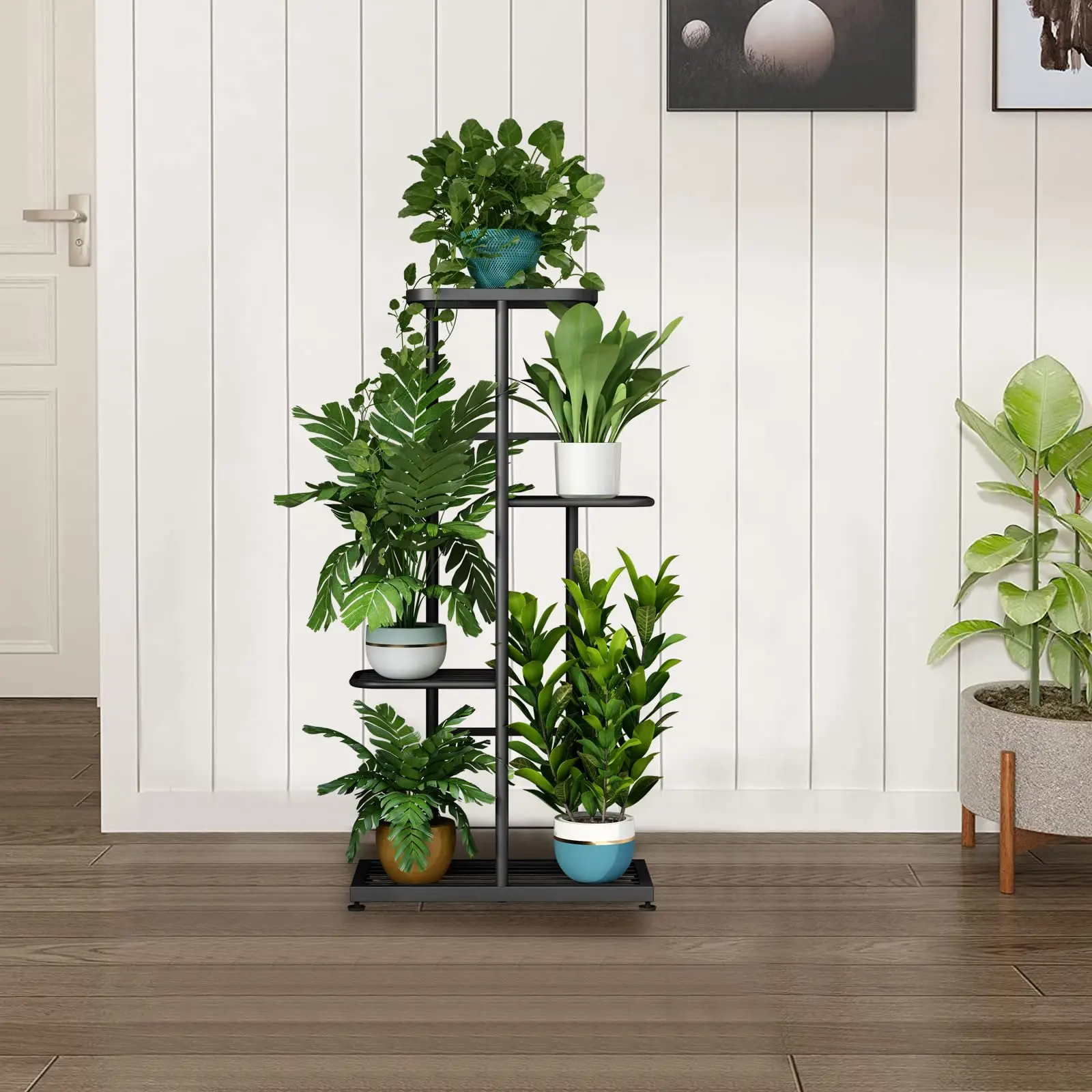 Metal Plant Stand Indoor Outdoor 4 Tier 5 Potted Flower Pot Holder Shelf Heavy Duty Iron Planter Display Shelving Unit Multiple Plants Rack for Corner Balcony Garden Patio Living Room Decor view 5