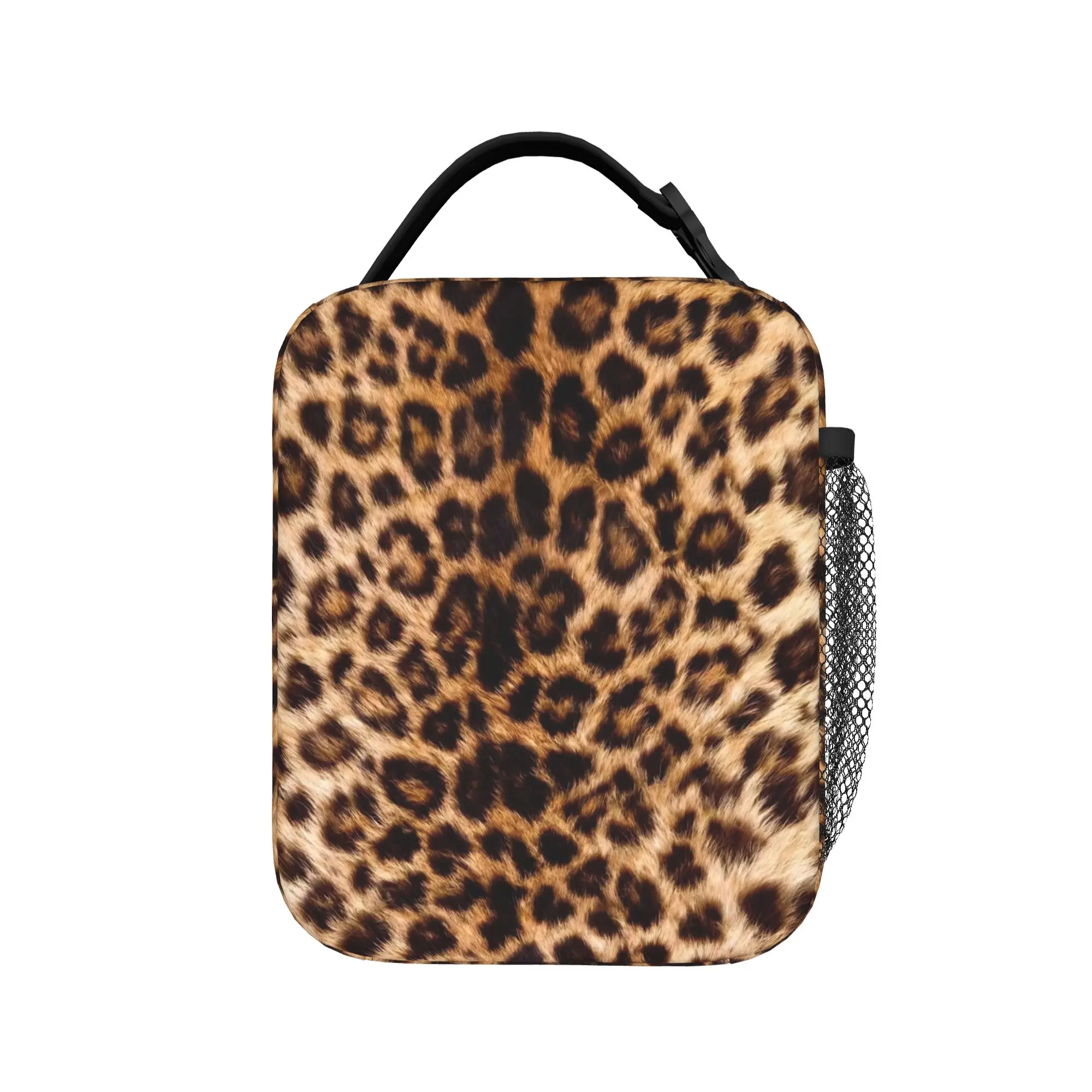 Psychedelic 80s Leopard Lunch Bag Abstract Art Outdoor Picnic Lunch Box For Adult Kawaii Thermal Lunch Bags Oxford Cooler Bag