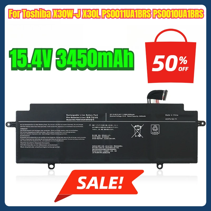 

15.4V 3450mAh Laptop Battery for Toshiba X30W-J X30L PS0011UA1BRS PS0010UA1BRS