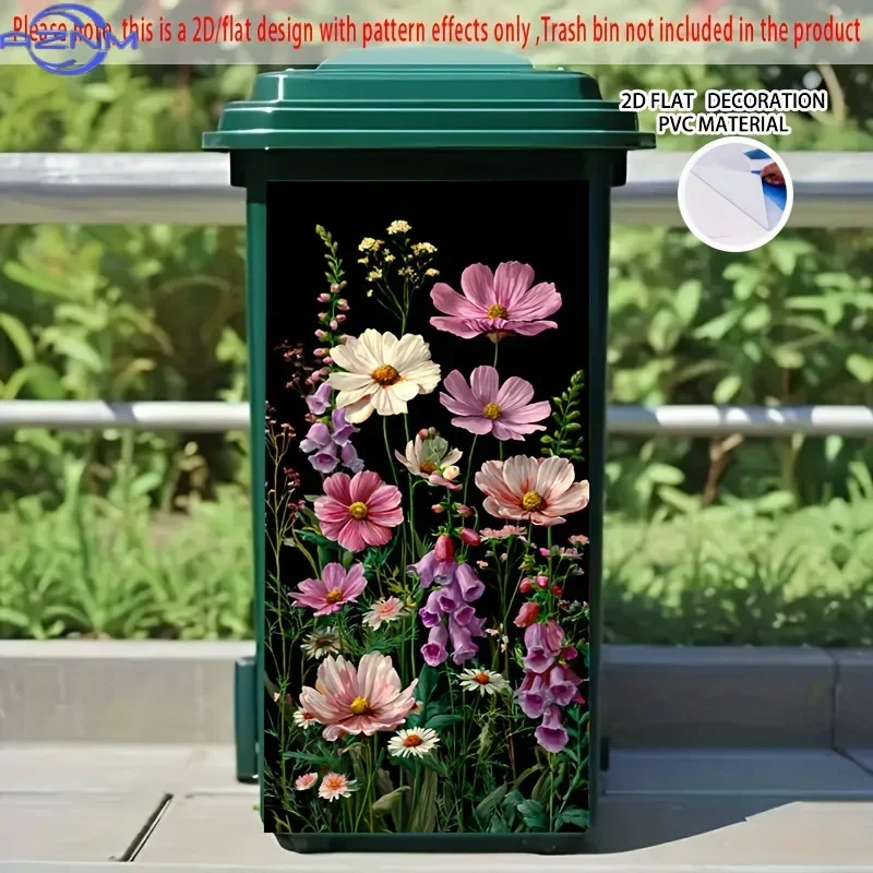 Household Layout Upgrade Decal Versatile Trash Can Sticker for Daily Beautification