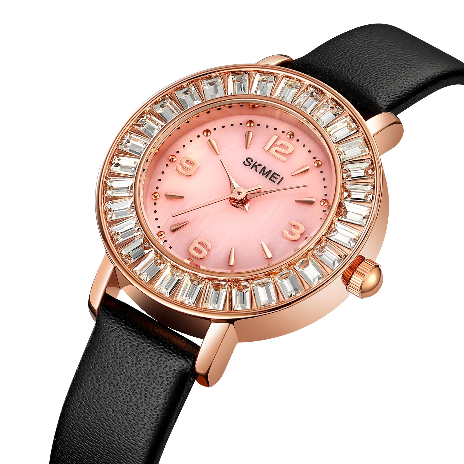 

SKMEI Fashion Light Luxury Style Ladies Watch Natural Mother Shell Dial Waterproof Arabic Numeral Scale Trend Quartz Watch 1978