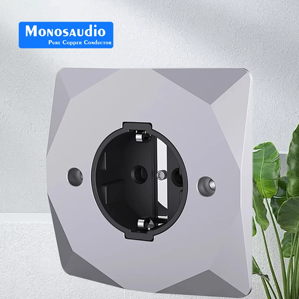 

Monosaudio EU Wall Soutlet AC 20A power wall US outlet Pure Copper Rhodium plated audio grade Receptacles