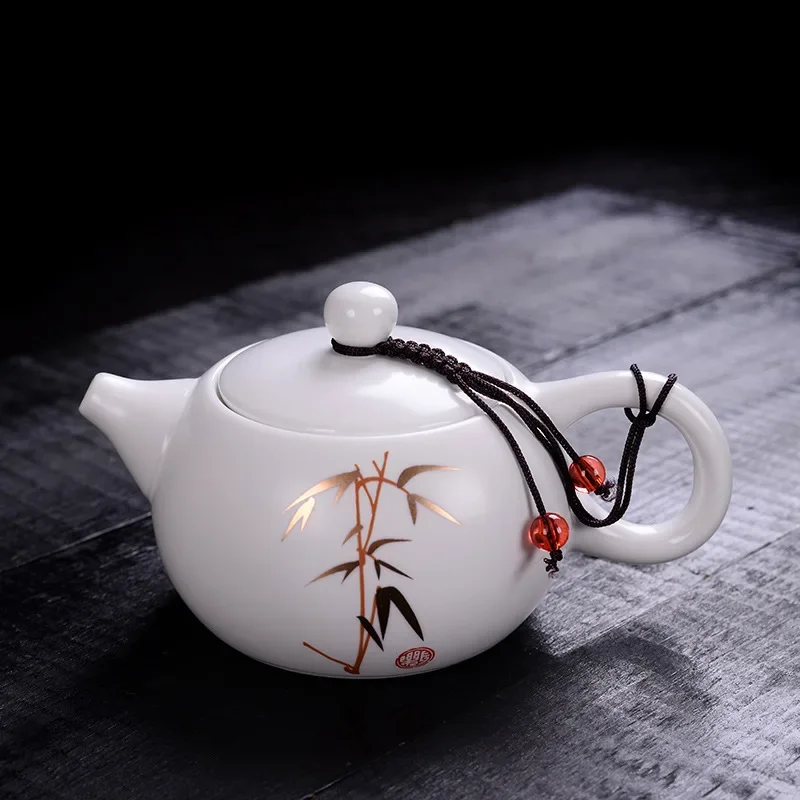 Ceramic Teapot, Chinese Kungfu Teaware, Small Tea Maker, Hand Grip Pot, Household Porcelain for Cha Drinkware