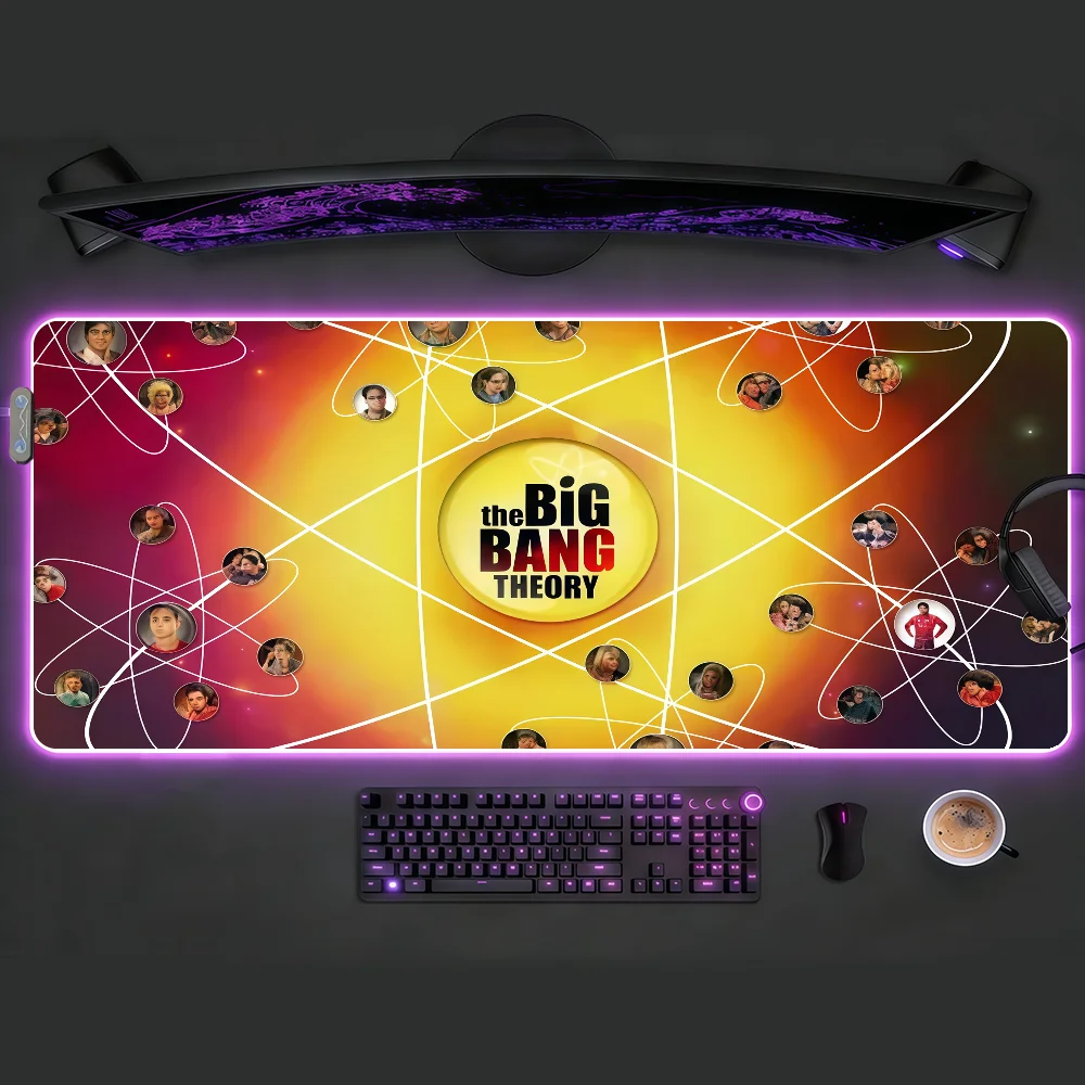 

The Big Bang Theory Mouse Pad RGB LED Non-slip Desk Mat Rubber Gaming Accessories Large XXL Computer Office Keyboard carpet