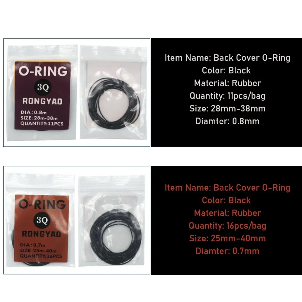 Watch Back Cover Water Resistance Ring Bottom Case Sealing Ring Elastic Black Rubber 0.50.50.70.8mm O-ring image 5
