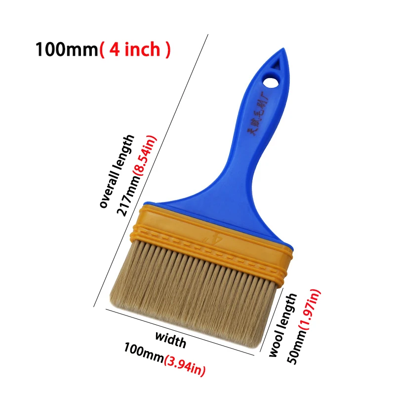 Blue Plastic Handle Plastic Wire Brush Water-Based Oil Brush Painting Tool Decoration Paint Latex Cleaning Barbecue Baking