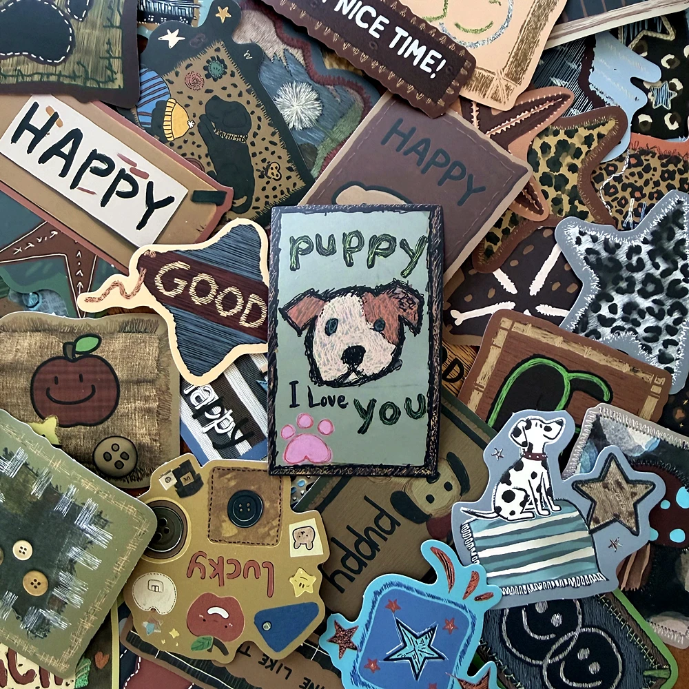 10/50PCS Retro Cartoon Patch Stickers DIY Graffiti Decals Laptop Guitar Luggage Notebook Stationery